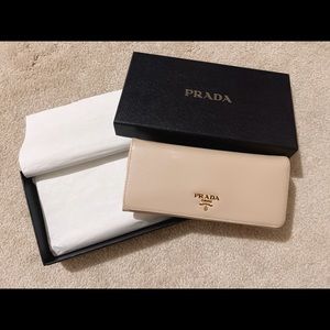 Authentic Prada Large Saffiano Leather Wallet